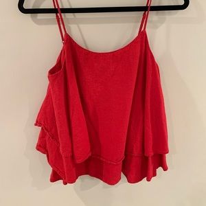 Urban Outfitters Red Flowy Top